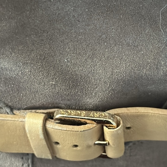 Tory Burch Moto oiled distressed suede and leather tan boots Sz 11 - Picture 9 of 11